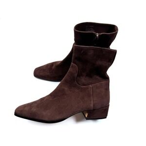 Steve Madden Dusty Suede Ankle Boots Women 7 NWOB Block Heel Zip Closure Brown